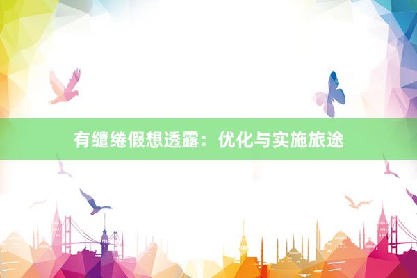 有缱绻假想透露：优化与实施旅途